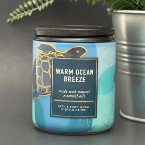 BBW Warm Ocean Breeze Bath & Body Works Mason Jar Single Wick Candle